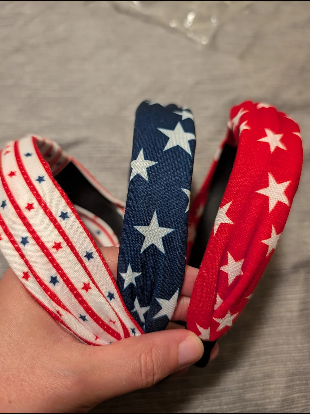 Patriotic Star Knotted Headbands - Red, White OR Blue Choose 1